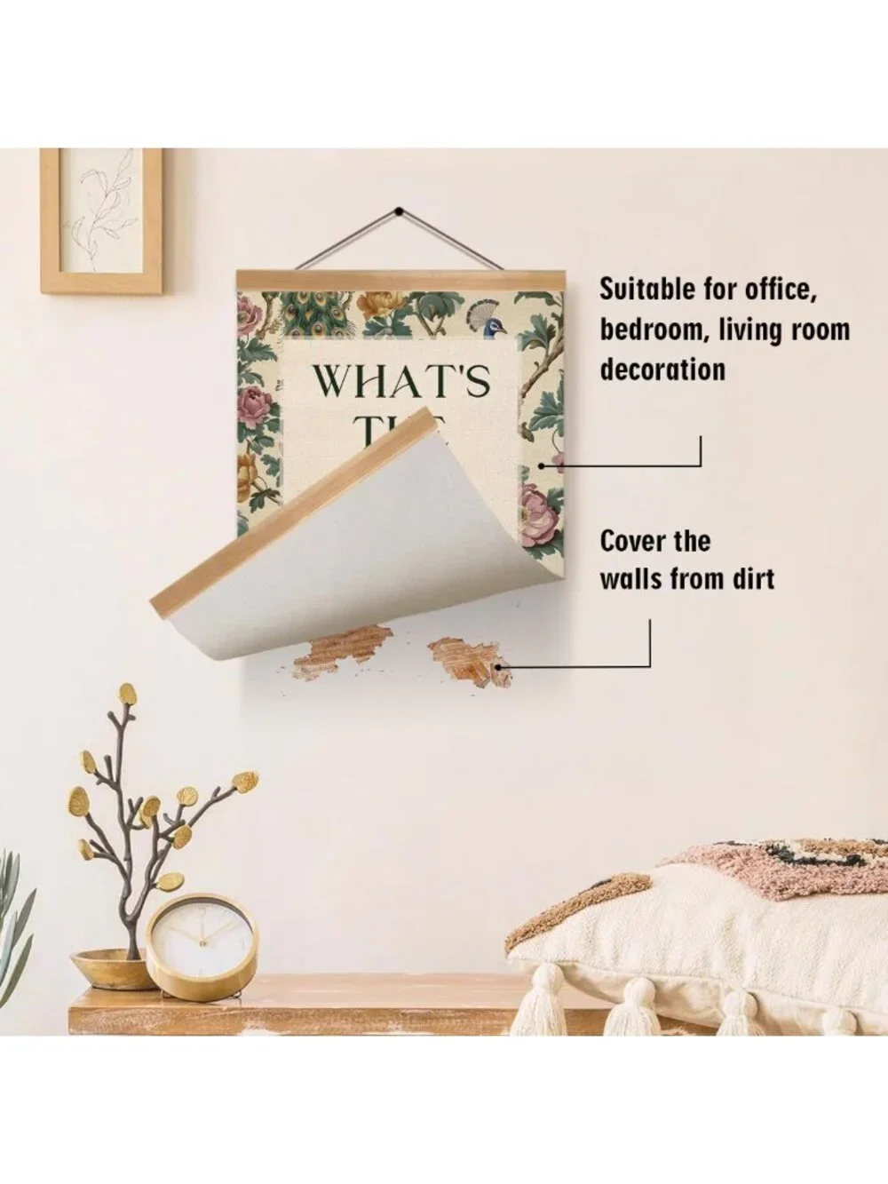 Inspirational Vintage Floral Quote Canvas Art – Motivational Wall Decor for Home